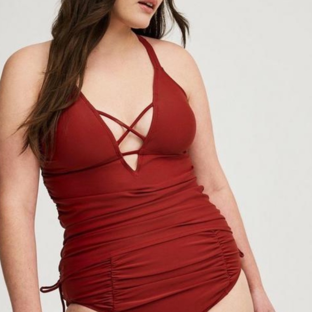 Torrid Wire Free Cinch Side Tankini Size 3